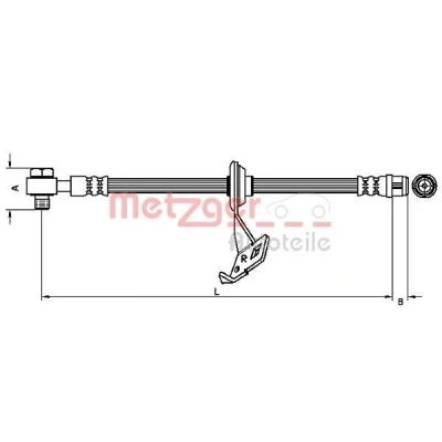 Billede af METZGER 4116207 Bremseslange 527 Banjo M10x1 MERCEDES BENZ: ML klasse