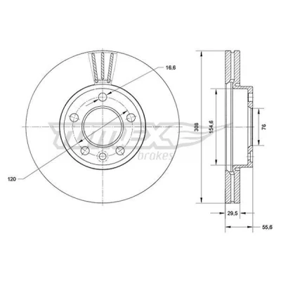 Billede af Bremseskive TOMEX Brakes TX 71 04