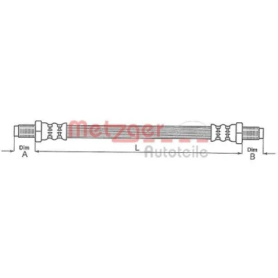 Billede af METZGER 4115146 Bremseslange 156 3/8&quot; 24