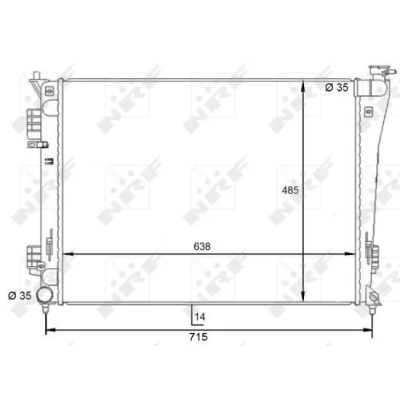 Billede af NRF 59092 Radiator Aluminium 640 468 16 Loddet køleripper HYUNDAI: i40 Stationcar