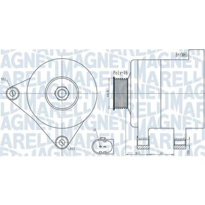 Billede af MAGNETI MARELLI 063732011010 Generator 14V 140A VOLKSWAGEN: Polo V Hatchback, Touran I, GOLF 6, SEAT: Ibiza 4, Leon II Altea