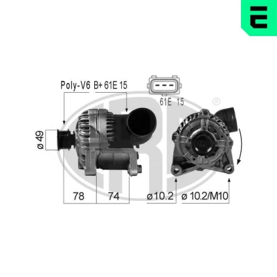 Billede af ERA 210164A Generator 14V 90A BMW: 5 Sedan, 3 Touring, Sedan