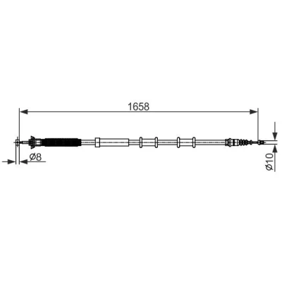 Billede af BOSCH 1 987 482 581 Håndbremsekabel 1658 FIAT: Grande Punto Hatchback, III ALFA ROMEO: MiTo