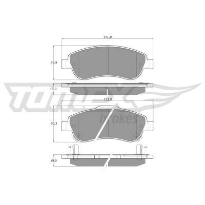 Billede af TOMEX brakes TX 15 70 Bremseklodser foraksel med akustisk advarsel for slid HONDA: CR V 4, 3