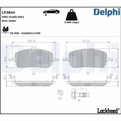 Billede af Bremseklodser DELPHI LP3844