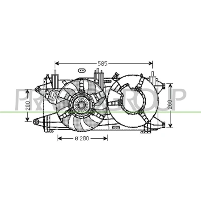 Billede af PRASCO FT909F007 Køleventilator 280 med kølerventilatorramme (karm)
