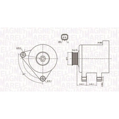 Billede af MAGNETI MARELLI 063731674010 Generator 12V 150A CITROËN: C1 I, C4 I Hatchback, C3 PEUGEOT: 107 206 SW