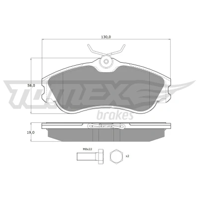 Billede af TOMEX brakes TX 11 121 Bremseklodser foraksel Ikke forberedt til slidindikator med bremsecaliperskruer PEUGEOT: 206 Hatchback, SW
