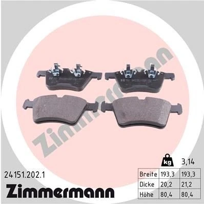 Billede af ZIMMERMANN 24151.202.1 Bremseklodser Billede svarer til leveringsomfang MERCEDES BENZ: ML klasse, R klasse