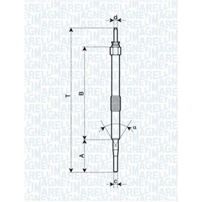 Billede af MAGNETI MARELLI 062900033304 Gløderør 11V 10A M10X1,25 TOYOTA: Yaris II Hatchback, Verso