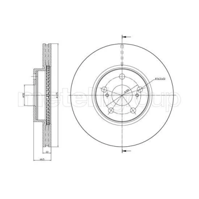Billede af METELLI 23 1308C Bremseskiver 275,0 22,0 5 55,0 ventileret lakeret TOYOTA: Urban Cruiser