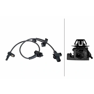 Billede af HELLA 6PU 358 252 211 ABS Sensor med holdeklips på kablet Hall princip 2 polet 500mm HONDA: Civic VIII Hatchback (FN, FK) 1.4, 1.8, 2.2 CTDi, Type R