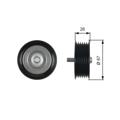 Billede af GATES T36438 Remstrammerhjul FleetRunner Micro V Stretch Fit med riller MERCEDES BENZ: C klasse T modell, E Sedan
