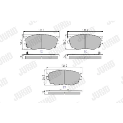 Billede af JURID 572444J Bremseklodser med akustisk advarsel for slid uden tilbehør MAZDA: 323 F 6, 626 V Sedan, Hatchback