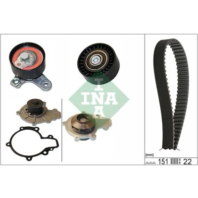 Billede af INA 530 0572 30 vandpumpe + Tandremssæt med OPEL: Antara, CHEVROLET: Lacetti Hatchback