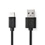 Billede af USB kabel 2.0 A Han C 15 W 480 Mbps Nikkelplateret 2.00 m Runde PVC Sort Label