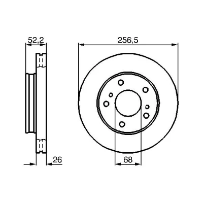 Billede af BOSCH 0 986 478 485 Bremseskiver 257 26 5 114,3 ventileret olieret