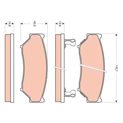 Billede af TRW GDB3436 Bremseklodser med akustisk advarsel for slid SUZUKI: Grand Vitara 2 SUV, 1 SUV