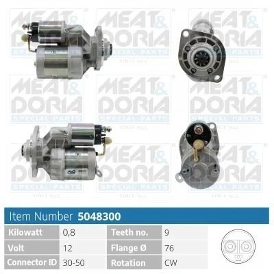 Billede af MEAT &amp; DORIA 5048300 Starter 12V 0,8kW 9 30 50 76mm