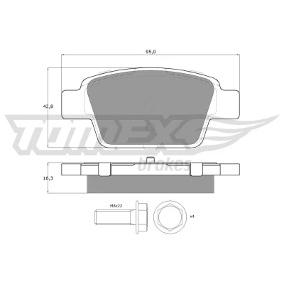 Billede af TOMEX brakes TX 12 51 Bremseklodser bagaksel ALFA ROMEO: MiTo, FIAT: BRAVO 2, Stilo Hatchback, Multi Wagon