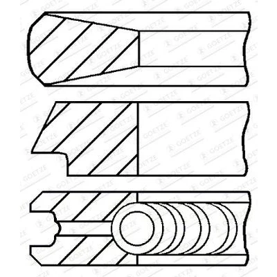 Billede af Goetze ENGINE 08 424008 00 Stempelringsæt 75,6 0,6 Diamond Coated LKZ Ring FORD: FIESTA 6, Focus 2 Kombi, 2, PEUGEOT: 206 Hatchback