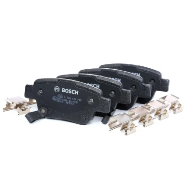 Billede af BOSCH 0 986 424 798 Bremseklodser Low Metallic med akustisk advarsel for slid anti knirke plade, monteringsvejledning