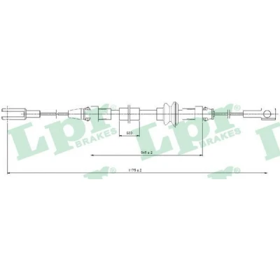 Billede af LPR C0368B Håndbremsekabel 1175/946 Skivebremse OPEL: Movano A Bus