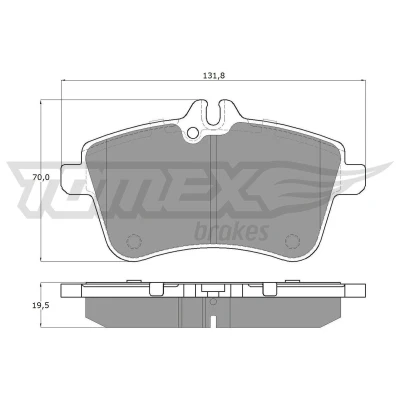 Billede af TOMEX brakes TX 14 55 Bremseklodser foraksel Forberedt til slidindikator MERCEDES BENZ: A klasse, B klasse