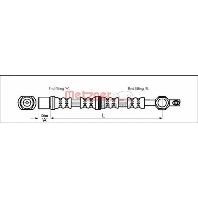 Billede af METZGER 4112213 Bremseslange 463 TOYOTA: Corolla V Coupe