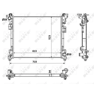 Billede af NRF 53900 Radiator Aluminium 610 516 32 Loddet køleripper
