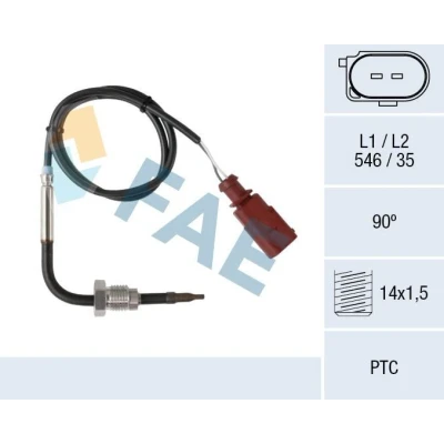 Billede af FAE 68016 Sensoren foran partikelfilter VOLKSWAGEN: Multivan 5 (7HM, Passat B6 Variant, Sedan