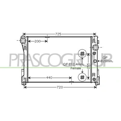 Billede af PRASCO ME029R005 Radiator Aluminium 643mm 428mm 22mm med lynkobling Loddet køleripper MERCEDES BENZ: C klasse T modell, E Sedan
