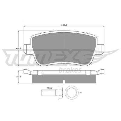 Billede af TOMEX brakes TX 16 74 Bremseklodser bagaksel FIAT: Croma II Stationcar