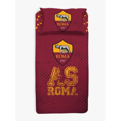 Billede af sengetøj 140x200 cm AS Roma Fodbold Sengelinned i 100% bomuld