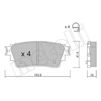 Billede af METELLI 22 1160 0 Bremseklodser Ekskl. slidadvarselskontakt MITSUBISHI: Eclipse Cross