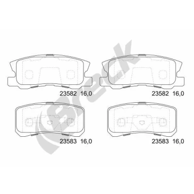 Billede af BRECK 23582 00 702 Bremseklodser uden akkustisk advarsel for slid tilbehør MITSUBISHI: ASX SUV, Lancer 8 Limousine, Grandis, DODGE: Caliber