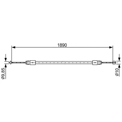 Billede af BOSCH 1 987 482 444 Håndbremsekabel 1890 VOLKSWAGEN: Touareg I, AUDI: Q7