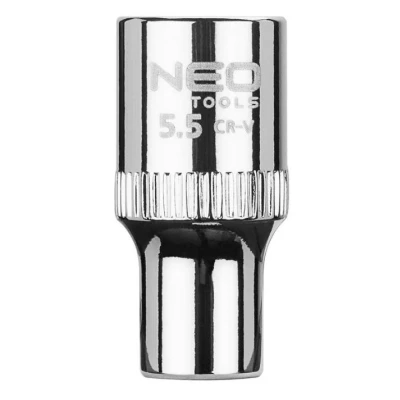 Billede af NEO TOOLS 08 223 Skraldenøgleindsats (Hexagon) 1/4 3124 5.5 mm Krom vanadium stål SuperLock