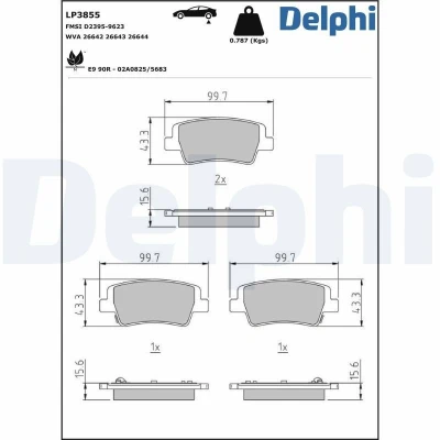 Billede af Bremseklodser DELPHI LP3855