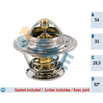 Billede af FAE 5302492 Termostat 92 med pakninger uden hus OPEL: Astra G Caravan, CC, F FORD: Capri III, Sierra Mk1 Hatchback, II