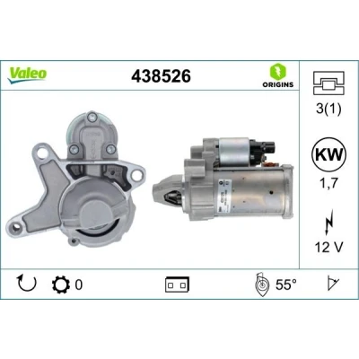 Billede af VALEO 438526 Starter 12 1,54 CITROËN: C3 II, C4 II Hatchback, PEUGEOT: 208 I 5008 308 SW 2
