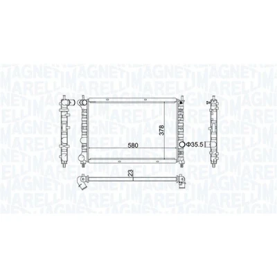 Billede af MAGNETI MARELLI 350213192100 Radiator 580 378 23 Mekanisk fuget køleripper ALFA ROMEO: 156 Sportwagon, Sedan