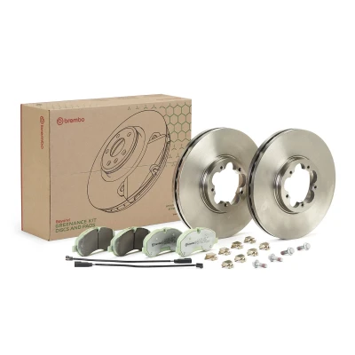 Billede af BREMBO KT 10 012 Bremsesæt, skivebremser indvendigt ventileret med tilbehør bremsecaliperskruer Inkl. slidadvarselskontakt