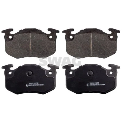 Billede af SWAG 60 91 6189 Bremseklodser bagaksel Ekskl. slidadvarselskontakt, Forberedt til slidindikator PEUGEOT: 206 Hatchback, SW, 106 II Hatchback