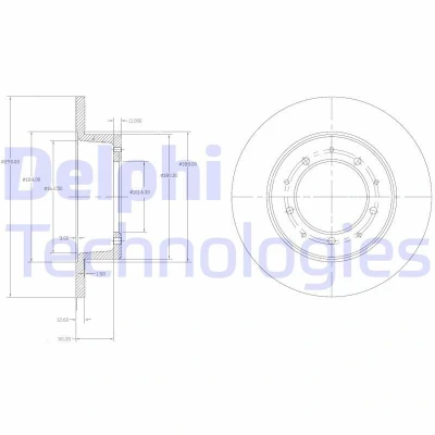 Billede af DELPHI BG2799 Bremseskiver 291 13 5 fuldstændigt olieret ubehandlet uden hjullejer, ABS sensorring LAND ROVER: Defender SUV, Range Rover 2