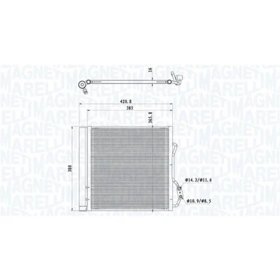 Billede af MAGNETI MARELLI 350203921000 Kondensator med tørrer 365x365,8x16 365,8 365 16