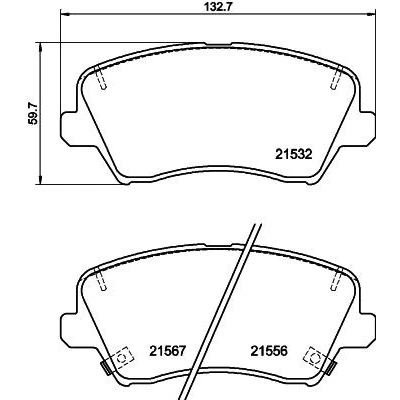 Billede af HELLA 8DB 355 039 971 Bremseklodser Inkl. slidadvarselskontakt med tilbehør KIA: cee‘d II Sportswagon, Pro Hatchback, Ceed III Sportswagon
