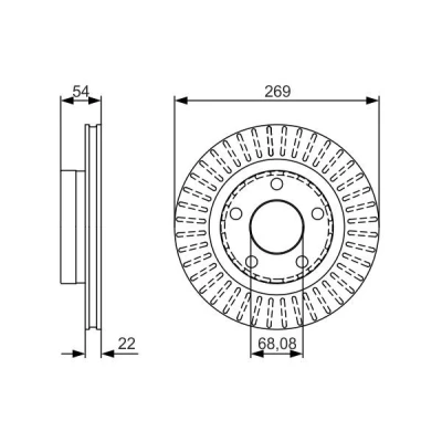 Billede af BOSCH 0 986 479 A42 Bremseskiver 269 22 5 112 ventileret coatet højkarboniseret VOLKSWAGEN: Passat B5 GP Sedan, Variant