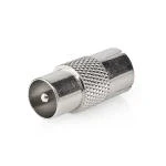 Billede af Satellit &amp; Antenne adapter Coax Han Hun Nikkelplateret 75 Ohm Lige Metal Sølv 1 stk. Plastikpose
