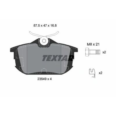 Billede af TEXTAR 2354901 Bremseklodser med akustisk advarsel for slid bremsecaliperskruer tilbehør MITSUBISHI: COLT 6, Space Star, Carisma Hatchback